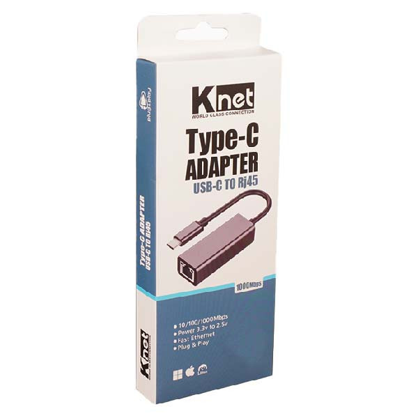 مبدل USB-C به Ethernet کی نت مدل K-COCM30LAN