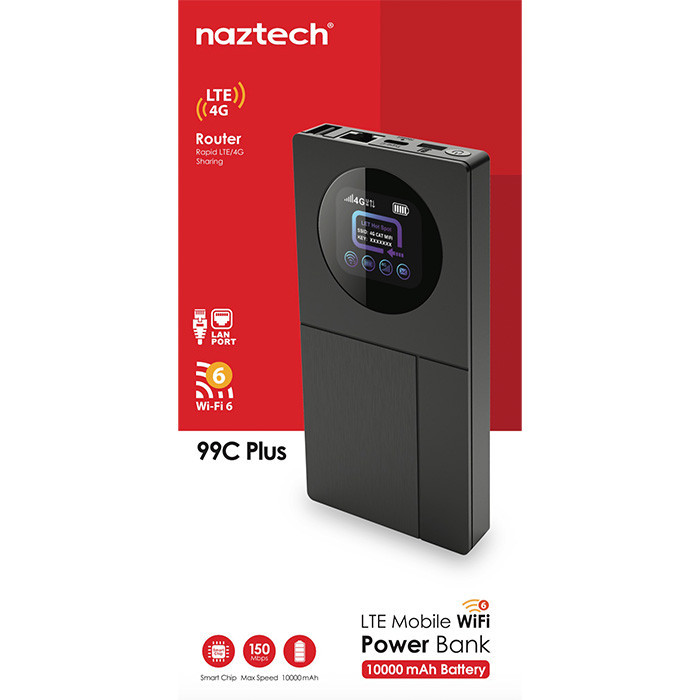 مودم همراه 4.5G نزتک مدل99C PLUS با آنتن داخلی، درگاه USB Type-C، اتصال باسیم و بیسیم و پشتیبانی از 10 کاربر