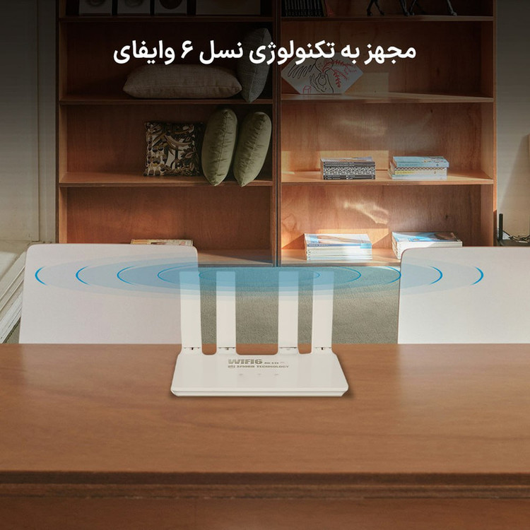 مودم سیمکارتی رومیزی 4G LTE اسفیورد مدل T842 با پشتیبانی از وایفای نسل 6، سرعت دانلود تا 300Mbps، امکان اتصال تا 16 دستگاه همزمان، پورت شبکه و چیپست مدیاتک