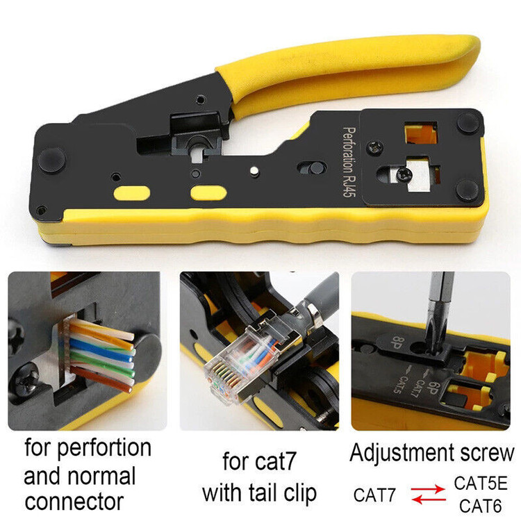 آچار سوکت زن شبکه مدل OPEN END-CAT7 به همراه تیغ بسته 3عددی