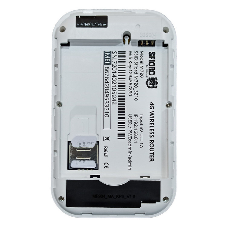 مودم جیبی 4G LTE اسفیورد مدل M720 با باتری 3000 میلیآمپر ساعت، پشتیبانی از 4.5G، اتصال همزمان تا 10 کاربر، سرعت دانلود 150 مگابیت بر ثانیه، وایفای 802.11b/g/n و قابلیت اتصال USB