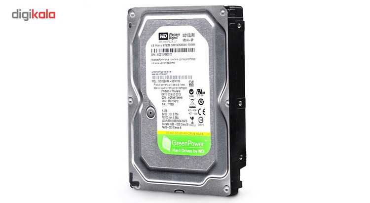 هارددیسک اینترنال وسترن دیجیتال سری سبز مدل WD10EURX ظرفیت 1 ترابایت