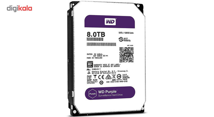 هارددیسک اینترنال وسترن دیجیتال مدل Purple WD80PURZ ظرفیت 8 ترابایت