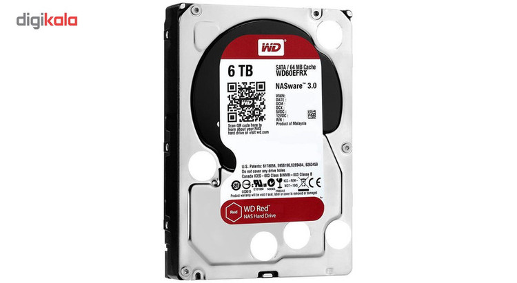 هارددیسک اینترنال وسترن دیجیتال مدل Red WD60EFRX ظرفیت 6 ترابایت