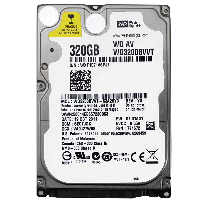 هارددیسک اینترنال وسترن دیجیتال مدل WD3200BVVT-63a26y0 ظرفیت 320 گیگابایت